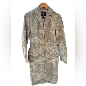 I•N•C International Concept Leather Snake Print Coat Gray Tones Size 4